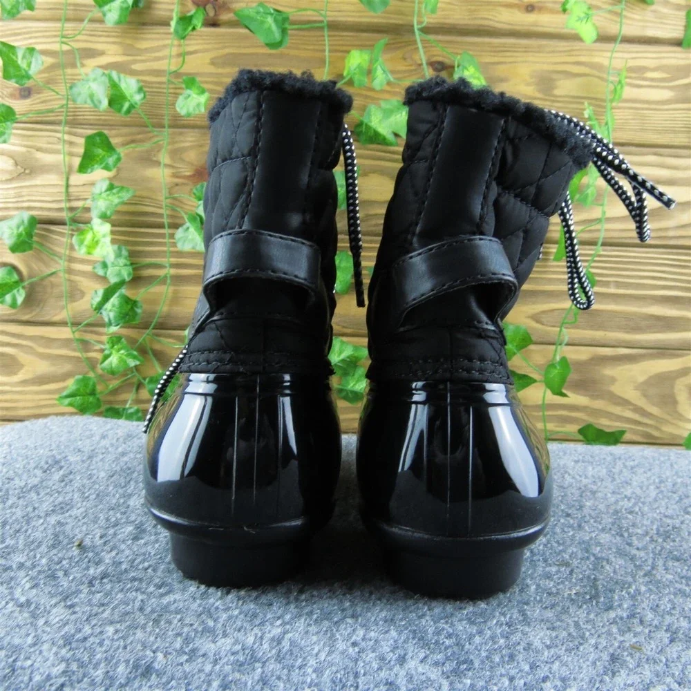 Sporto Andie‎ Women Duck Boots Black Synthetic Lace Up Size 6 Medium